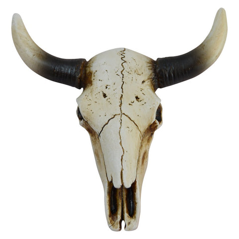 Pine Ridge Southwestern Magnetic Skull Steer Bull Head Rustic Chic Texas Decor -Strong and Durable Polyresin Made Aged Finish Sculpture Replica Of Real Steer Head Skull Gift Idea