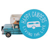 Happy Camper Car Coaster Set - Truck RV Coasters for Drinks Rustic Home Decor Living Room - Table Coasters Set Dining Room Decor and Accessories - Home Bar Decor Camp Coasters
