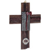 Pine Ridge Fireman Wall Cross - Cross Decor For Wall, American Flag Inspirational Cross, First In Last Out Cross, 4 X 6 Inches