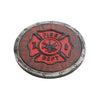 Pine Ridge Fire Department Set Of 4 Coasters With Rubber Pad Base and Holder - Volunteer Fireman Fire Fighter Gift Ideas - Beautiful Polyresin Made Firefighter Symbol Display Items