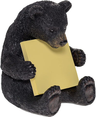 Pine Ridge Black Bear Post It Note Holder, Colorful Post-It Notes Dispenser, Rustic Wildlife Office Accessories Tabletop Decor
