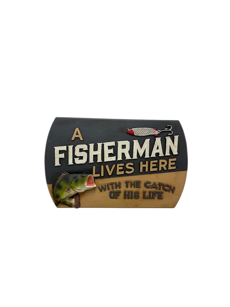 Pine Ridge Fisherman Plaque - Fishing Sign, Catch Of His Life Fishing Wall Art, Rustic Fishing Decor, Fisherman Gifts