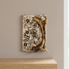 Rustic Faux Deer Antler and Hooves Tracks Single Switch Electrical Plate Cover