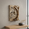Rustic Faux Deer Antler and Hooves Tracks Single Switch Electrical Plate Cover