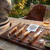 Pine Ridge Antler Handle 3 Piece Grilling Utensils Set - for Barbecue Outdoors Style Cooking, BBQ Starter Pack Tools, Smoker Accessories, Stainless Steel Metal Tongs, Fork, Spatula Utensils