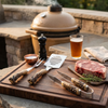 Pine Ridge Antler Handle 3 Piece Grilling Utensils Set - for Barbecue Outdoors Style Cooking, BBQ Starter Pack Tools, Smoker Accessories, Stainless Steel Metal Tongs, Fork, Spatula Utensils