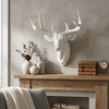 White Medium Wall Mount Hanging Deer Head and Antlers