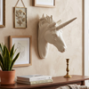 White Unicorn Head Wall Mounted Sculpture Decoration