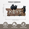 Pine Ridge Bear Key Holder - Decorative Key Hanger For Wall, Black Bear Rustic Key Hooks Organizer For Cabin