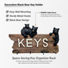 Pine Ridge Bear Key Holder - Decorative Key Hanger For Wall, Black Bear Rustic Key Hooks Organizer For Cabin