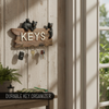 Pine Ridge Bear Key Holder - Decorative Key Hanger For Wall, Black Bear Rustic Key Hooks Organizer For Cabin