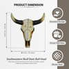 Pine Ridge Southwestern Magnetic Skull Steer Bull Head Rustic Chic Texas Decor -Strong and Durable Polyresin Made Aged Finish Sculpture Replica Of Real Steer Head Skull Gift Idea