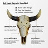 Pine Ridge Southwestern Magnetic Skull Steer Bull Head Rustic Chic Texas Decor -Strong and Durable Polyresin Made Aged Finish Sculpture Replica Of Real Steer Head Skull Gift Idea