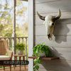 Pine Ridge Southwestern Magnetic Skull Steer Bull Head Rustic Chic Texas Decor -Strong and Durable Polyresin Made Aged Finish Sculpture Replica Of Real Steer Head Skull Gift Idea