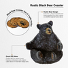 Black Bear Drink Set of 4 Coasters with Rubber Pad Base
