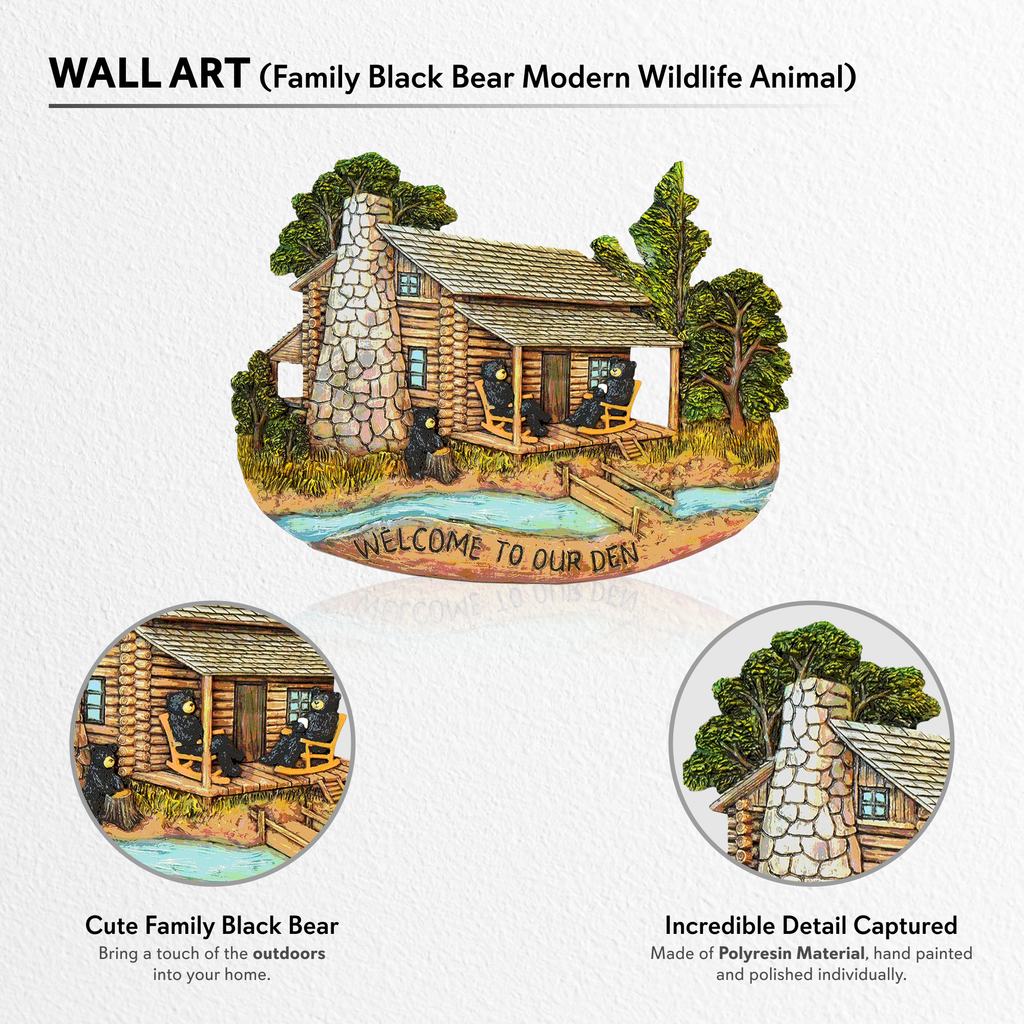 Black Bear Decorations for Home Home Sign Wall for the Cabin Black Bear Decor Bear