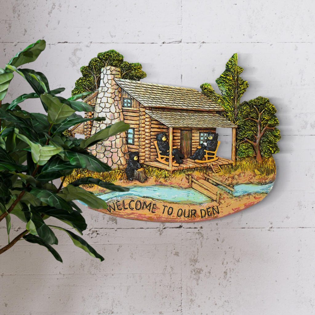 Black Bear Decorations for Home Home Sign Wall for the Cabin Black Bear Decor Bear