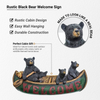 Welcome Bears in Canoe Wall Plaque