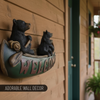 Welcome Bears in Canoe Wall Plaque
