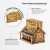 Cabin Log Coaster Set for Drinks - Modern Home Decor Accents Hunting Decor for Man Cave Coasters and Holder Set - Rustic Absorbent Coaster Set with Holder for Drinks Housewarming Gifts Decor