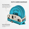 Campers Home Coaster Set - Home Is Where We Park It - Set Of 5 Soft Absorbent Coaster - Home RV Truck Round Drinking Coasters - Large Glass Coasters - Table Top Protection