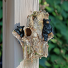 Black Bear Tree Birdhouse - Wooden Hanging Bird House Outdoor Decoration Gifts for Bird Lovers - Garden Rustic Decorative Hand-Painted Bird House Craft