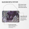 Great Smoky Mountains Black Bear Metal Post Card - Animal Postcards Wall Hanging Vintage Postcards USA - Greetings From Smokey The Bear Post Card