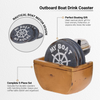 Pine Ridge Outboard Boat Motor 5pc Coaster Set, My Boat My Rules, Five O'clock, Drink Coasters with Rubber Pads