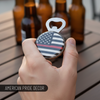 Pine Ridge American Flag Red Line Beer Bottle Opener, Round Patriotic Kitchen Accessory Refrigerator Magnet
