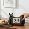 Pine Ridge Black Bear Desk Calendar Blocks - Perpetual Calendar, Flip Month And Day Date Blocks, Rustic Calendars For Home, Office, Classroom And Decor