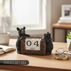 Pine Ridge Black Bear Desk Calendar Blocks - Perpetual Calendar, Flip Month And Day Date Blocks, Rustic Calendars For Home, Office, Classroom And Decor