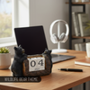 Pine Ridge Black Bear Desk Calendar Blocks - Perpetual Calendar, Flip Month And Day Date Blocks, Rustic Calendars For Home, Office, Classroom And Decor