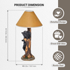 Pine Ridge Black Bear Playing In Log Table Top Lamp, Unique Bears Forest Family Theme Kids Room Decor Desktop Lamps, Wildlife Tree Branch Bedroom Home Decor