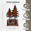 Pine Ridge Deer And Pine Salt And Pepper Shakers Holder, Metal Rustic Condiments Holder Kitchen Accessories
