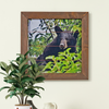 Pine Ridge Black Bear Framed Wall Art - Modern Rustic Wood Frame, Home Decor For Living Room, Bedroom, Or Cabin, 7.75 Inches