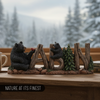 Pine Ridge Black Bear Tabletop Cabin Figurine, Resin Crafted Animal Themed Cubs Home Decor, Rustic Wildlife Accent For All Occasions, 4”
