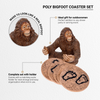 Pine Ridge Bigfoot Sasquatch Coasters for Drinks - Wooden Table Coaster Set of 5 with Cork Pads