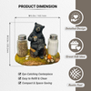 Pine Ridge Coffee Bear Salt And Pepper Shaker Set - Two Glass Shakers, Bear By Campfire Holder Caddy For Spices And Seasonings, For Kitchen, Cabin, Dining Or Table Décor
