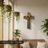 Pine Ridge Chickem Cross - Wall Hanging Cross, Wall Hanging Home Decor, Spiritual Cross Decor For Wall, Wildlife Decorations For Home Cabin, Chicken Decor