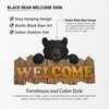 Pine Ridge Black Bear Welcome Sign- Black Bear Home Wall Decor, Rustic Farmhouse Plaques for Home, Office, Indoor, Outdoor