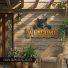 Pine Ridge Black Bear Welcome Sign- Black Bear Home Wall Decor, Rustic Farmhouse Plaques for Home, Office, Indoor, Outdoor