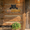 Pine Ridge Black Bear Welcome Sign- Black Bear Home Wall Decor, Rustic Farmhouse Plaques for Home, Office, Indoor, Outdoor