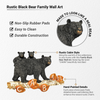 Pine Ridge Family Black Bear Wall Art Home Decor - Rustic Cabin Wall Art, Family Bear, Bear Cabin Home Decorative, Cabin Black Bear Decor