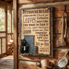 Pine Ridge Outhouse Rules Plaque - Black Bear Decorations For Cabin, Cute Wall Hangings For Cabin Black Bear Decor, Funny Cabin Signs