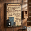 Pine Ridge Outhouse Rules Plaque - Black Bear Decorations For Cabin, Cute Wall Hangings For Cabin Black Bear Decor, Funny Cabin Signs