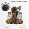 Pine Ridge Bear Salt And Pepper Shaker - Two Glass Shakers, Bear In Tree Holder Caddy For Spices And Seasonings, For Kitchen, Dining Or Table Décor