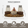 Pine Ridge Hen Salt And Pepper Shaker - Two Glass Shakers, Hen On Nest Holder Caddy For Spices And Seasonings, For Kitchen, Dining Or Table Decor