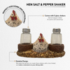 Pine Ridge Hen Salt And Pepper Shaker - Two Glass Shakers, Hen On Nest Holder Caddy For Spices And Seasonings, For Kitchen, Dining Or Table Decor