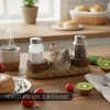 Pine Ridge Hen Salt And Pepper Shaker - Two Glass Shakers, Hen On Nest Holder Caddy For Spices And Seasonings, For Kitchen, Dining Or Table Decor