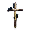 Pine Ridge Black Bear Hope, Faith, Love Wall Cross - 3 Bears On A Wood Inspirational Cross